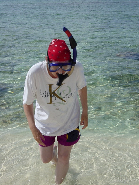 Sammy preparing to snorkel, Akumal