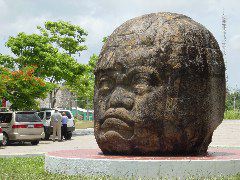 La Venta head in front of visitor's center